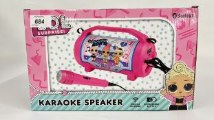 A L.O.L. SURPRISE KARAOKE SPEAKER (BOXED AS NEW) - SOLD AS SEEN.