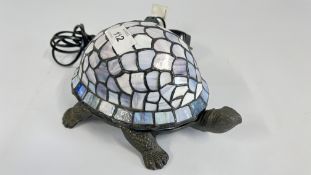 A TIFFANY STYLE TORTOISE LAMP - SOLD AS SEEN.