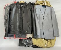 TWO GENTS BLACK FAUX LEATHER JACKETS TO INCLUDE REPORTAGE & REMUS UOMO + A MISTER G BY GURTEX TWO