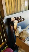 AN 8FT X 4FT SLATE BED, SNOOKER TABLE WITH ACCESSORIES (DIS-ASSEMBLED) A/F.