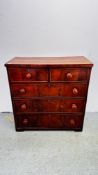 A MAHOGANY 2 OVER 3 DRAWER CHEST, W 90 X D 43 X H 91CM.