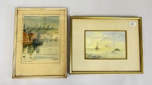 A FRAMED WATERCOLOUR TITLED M.F.V. 1028 GENDA 1945 BEARING SIGNATURE G.A.