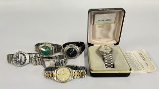 A GROUP OF 6 ASSORTED WATCHES TO INCLUDE TIMEX CHRONOGRAPH, TIMEX INDIGLO, Q ETC.
