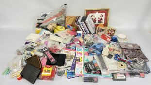 2 X BOXES CONTAINING AN EXTENSIVE GROUP OF CRAFTING MATERIALS, STAMPS AND ACCESSORIES ETC.