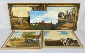 A GROUP OF 5 ORIGINAL ARTWORKS BEARING SIGNATURE 