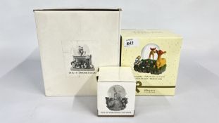 A BOXED DISNEY 'HOME ON THE RANGE' SNOW GLOBE FEATURING FARM COWS PLUS A BOXED DISNEY BAMBI SNOW