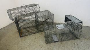 A GROUP OF 4 HUMANE TRAPS INCLUDING LARSON.