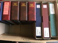 STAMPS: BOX WITH A COLLECTION OF GB TO ABOUT 1989 IN THREE VOLUMES,