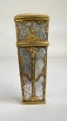 AN ORNATE GILT AND MOTHER OF PEARL ETUI CASE L 9.5CM.