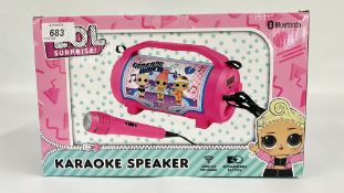 A L.O.L. SURPRISE KARAOKE SPEAKER (BOXED AS NEW) - SOLD AS SEEN.