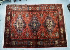 A PAIR OF MOSSOUL LOUIS DE POORTERE PERSIAN CARPETS, EACH 250CM X 350CM.