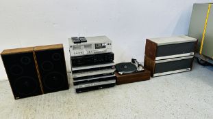 A GROUP OF AUDIO / VIDEO EQUIPMENT TO INCLUDE JVC AD-ALL STEREO CASSETTE DECK,