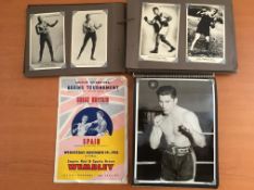 EPHEMERA: BOXING INTEREST WITH 1952 GB V SPAIN AMATEUR TOURNAMENT PROGRAMME, PHOTOGRAPHS,