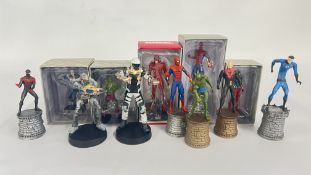 12 MARVEL FIGURINES, SOME IN ORIGINAL PRESENTATION BOXES.