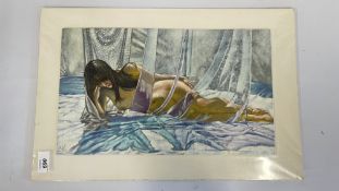 AN ORIGINAL MOUNTED OIL ON BOARD TITLED 
