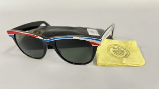 A PAIR OF OLYMPIC SPORT WAYFARER II 1992 ALBERTVILLE GLASSES MARKED B & L RAY-BAN U.S.A.