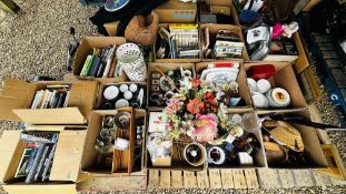 18 BOXES CONTAINING AN ASSORTMENT OF HOUSEHOLD SUNDRIES TO INCLUDE DENBY DINNERWARE,