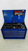 SNAP ON TOOL STORAGE TOP CHEST MODEL KRA4059PCM CONTAINING EXTENSIVE QUANTITY ENGINEERS TOOLS TO