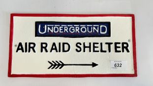 (R) UNDERGROUND AIR RAID SIGN - ALLY.