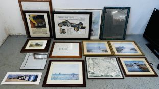 A GROUP OF FRAMED PICTURES,