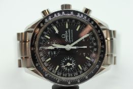 A GENT'S OMEGA SPEEDMASTER AUTOMATIC WRISTWATCH WITH CALENDAR DIAL,