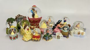 7 X DISNEY BEAUTY AND THE BEAST SNOWGLOBES TO INCLUDE LUMIERE BELLE AND THE BEAST PLUS 5 X DISNEY
