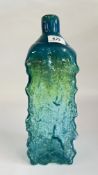 A TURQUOISE STUDIO ART GLASS VASE.