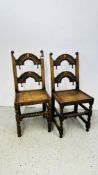 A PAIR OF C17TH CENTURY CHAIRS.