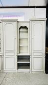 A MODERN GREY FINISH MODULAR UNIT, W 175CM X D 58CM X H 221CM.
