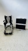 KARMA ERGO LITE FOLDING WHEELCHAIR PLUS ALUMINIUM FOLDING THRESHOLD ACCESS RAMP.