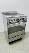 SMEG STAINLESS STEEL SLOT IN ELECTRIC COOKER WITH CERAMIC HOB - SOLD AS SEEN.