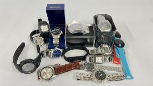 A GROUP OF ASSORTED GENT'S WRIST WATCHES TO INCLUDE SEKONDA AND CASIO EXAMPLES, SOME BOXED.