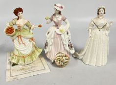 3 X LIMITED EDITION COALPORT FIGURINES TO INCLUDE 'QUEEN VICTORIA' 3245/7500,