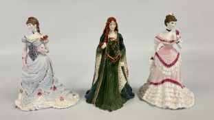 3 X LIMITED EDITION ROYAL WORCESTER FIGURINES TO INCLUDE 'THE PRINCESS OF TARA' 4297/7500,