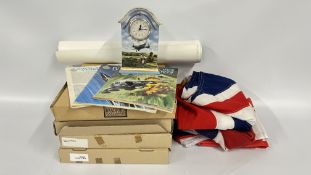 A BOXED BRADFORD EXCHANGE LIMITED EDITION D DAY PATROL BONE CHINA CIRCULAR PLAQUE ALONG WITH A