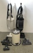 TWO SEBO FELIX VACUUM CLEANERS + A SMALL PEDAL BIN - SOLD AS SEEN.