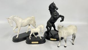 3 X ROYAL DOULTON MATTE FINISH FIGURINE MOUNTED ON STANDS TO INCLUDE SPIRIT OF THE WILD,