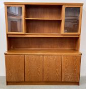 DANISH MID CENTURY A/S CHR LINNEBERG TEAK FINISH WALL UNIT - WITH MAKERS LABEL,