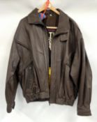 A GOOD QUALITY LEATHER CANADIAN NATURE JACKET SIZE XL.