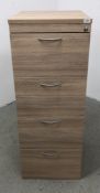 MODERN LIMED OAK FINISH 4 DRAWER FILING CABINET.