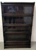 GLOBE WERNICK OAK 5 SECTION BARRISTERS BOOKCASE.