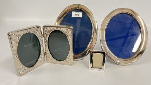 TWO GOOD QUALITY OVAL SILVER PLATED PHOTOGRAPH FRAMES HEIGHT 22.