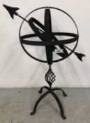 A MODERN METAL CRAFT SPHERE, H 64CM.