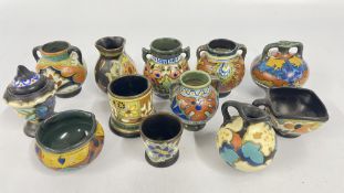 13 GOUDA MINIATURES TO INCLUDE VARIOUS DESIGNS BEEN, COTTON & BASLER EXAMPLE, SIGNED.