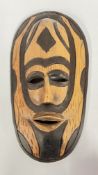 ANTIQUE HAND MADE AFRICAN WOODEN TRIBAL MASK.