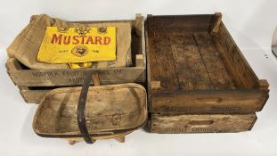 TWO VINTAGE WOODEN 