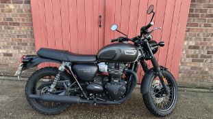 2021 TRIUMPH BONNEVILLE T100 BLACK MOTOR CYCLE VRM AE21 XLC, FIRST REGISTERED 03/04/2021,