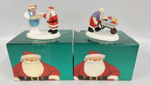 TWO COALPORT CHARACTERS RAYMOND BRIGGS FATHER CHRISTMAS STUDY TITLED FATHER CHRISTMAS ALMOST THERE