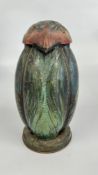 A MCVITIE & PRICE BISCUIT TIN IN THE FORM OF AN EXOTIC BIRD IN MARTIN BROTHERS STYLE,