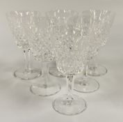 A SET OF 6 X WATERFORD CRYSTAL ALANA CLARET WINE GLASSES.